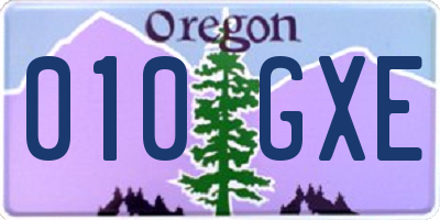 OR license plate 010GXE