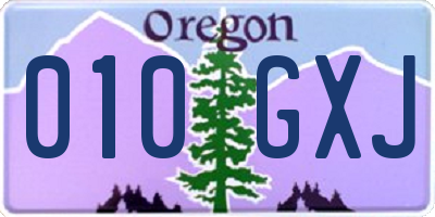 OR license plate 010GXJ