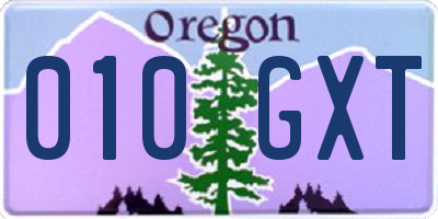 OR license plate 010GXT