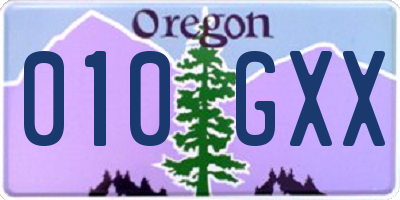 OR license plate 010GXX