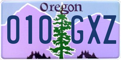 OR license plate 010GXZ
