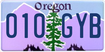 OR license plate 010GYB