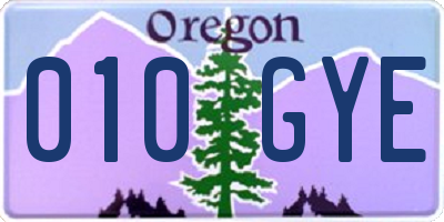 OR license plate 010GYE