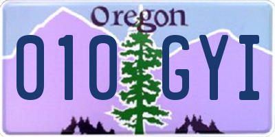 OR license plate 010GYI