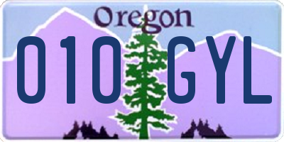 OR license plate 010GYL