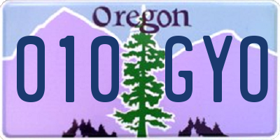 OR license plate 010GYO