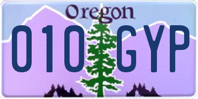 OR license plate 010GYP