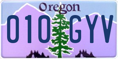 OR license plate 010GYV