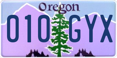 OR license plate 010GYX