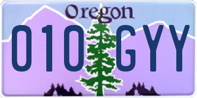 OR license plate 010GYY