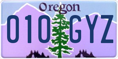 OR license plate 010GYZ