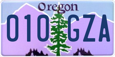 OR license plate 010GZA