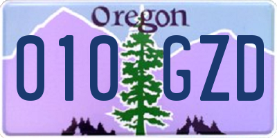 OR license plate 010GZD