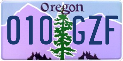 OR license plate 010GZF