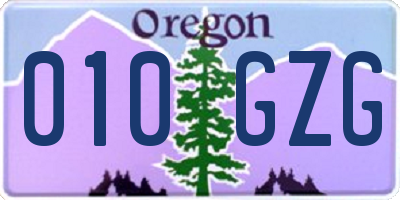OR license plate 010GZG