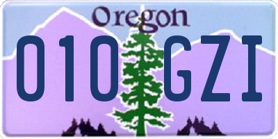 OR license plate 010GZI