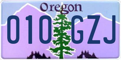 OR license plate 010GZJ