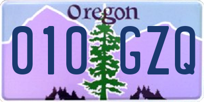 OR license plate 010GZQ