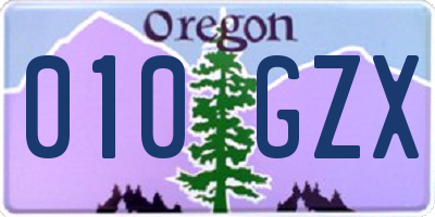 OR license plate 010GZX