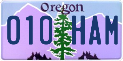 OR license plate 010HAM