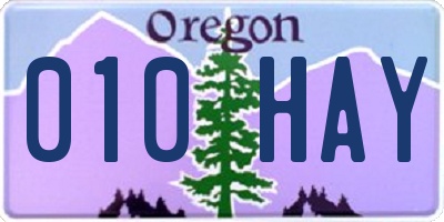 OR license plate 010HAY