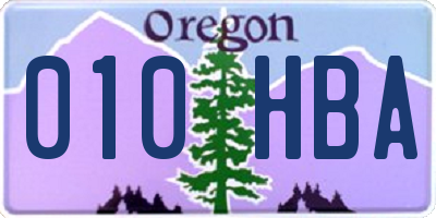 OR license plate 010HBA