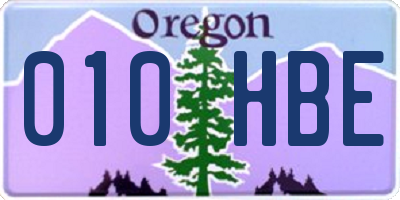 OR license plate 010HBE
