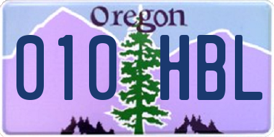 OR license plate 010HBL