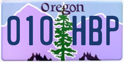 OR license plate 010HBP