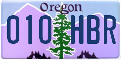 OR license plate 010HBR