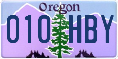 OR license plate 010HBY