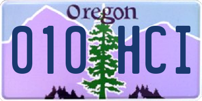 OR license plate 010HCI