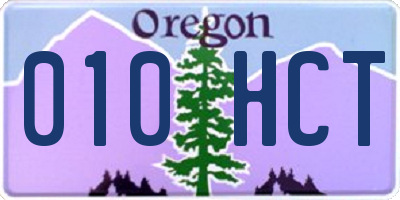 OR license plate 010HCT
