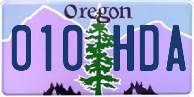 OR license plate 010HDA