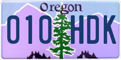 OR license plate 010HDK