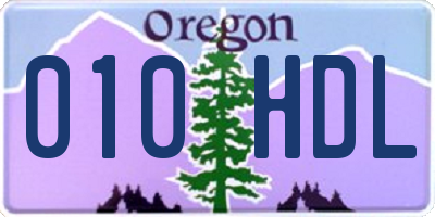 OR license plate 010HDL