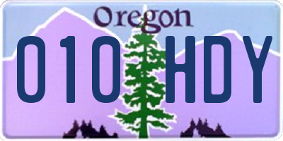 OR license plate 010HDY