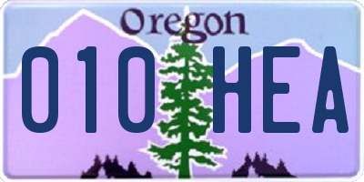 OR license plate 010HEA