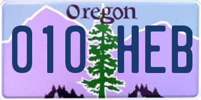OR license plate 010HEB