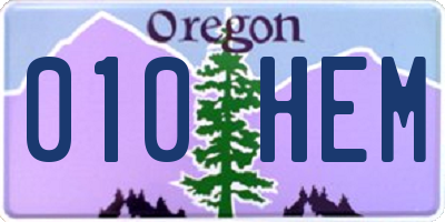 OR license plate 010HEM