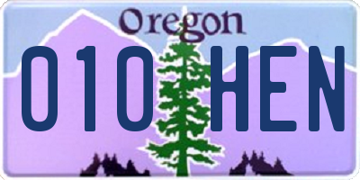 OR license plate 010HEN