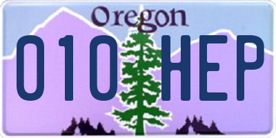 OR license plate 010HEP