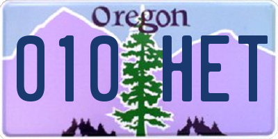 OR license plate 010HET