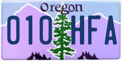 OR license plate 010HFA