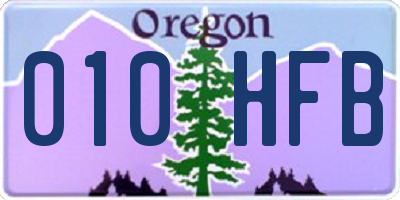 OR license plate 010HFB