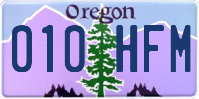 OR license plate 010HFM