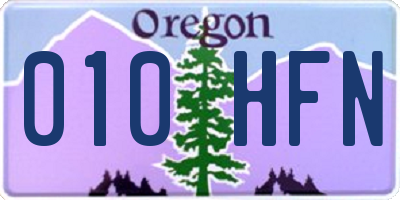 OR license plate 010HFN