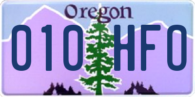 OR license plate 010HFO