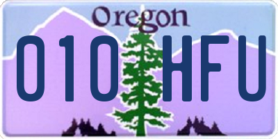 OR license plate 010HFU