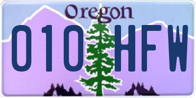 OR license plate 010HFW